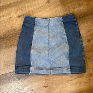 Free People 2 tone Denim Mini Skirt Size 6